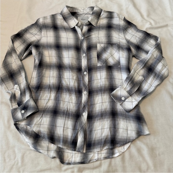 NWT Rails Hunter Flannel Shirt Black & White Steel Plaid ~
Western Rodeo Boho - Picture 3 of 7